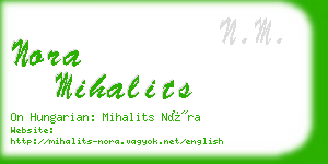 nora mihalits business card